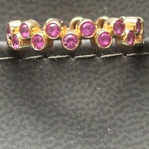 Maison Birks Splash 18K Rose Gold Natural Pink Sapphire Eternity Ring, size 7